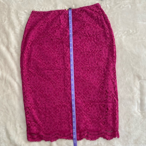 Lace Bright Pink Pencil Skirt - Picture 12 of 14